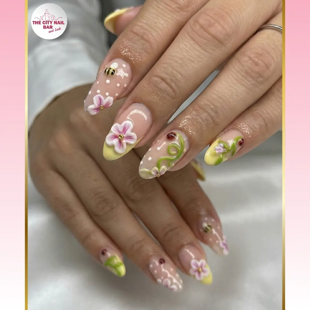 Nail art finished at The City Nail Bar and Lash