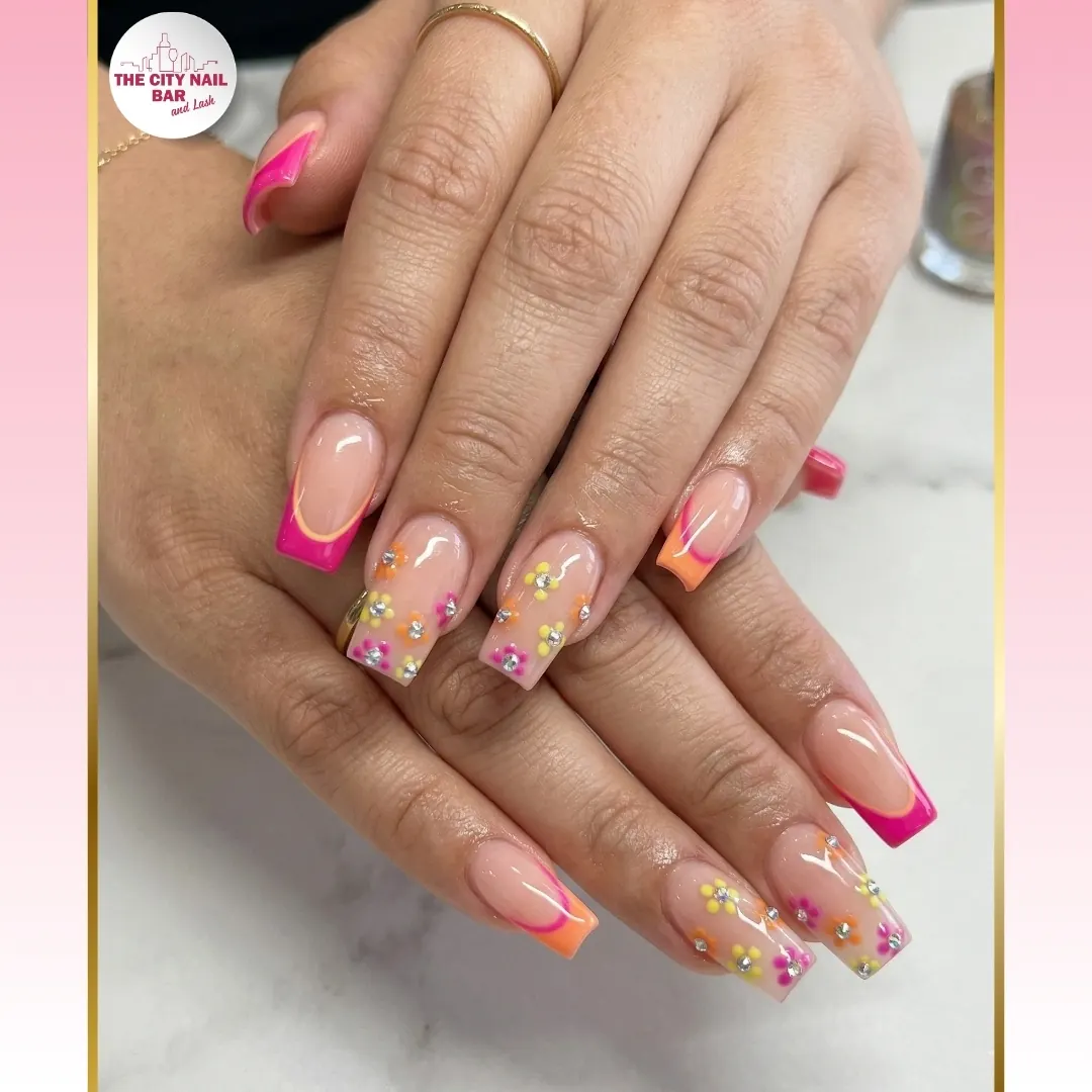 Nail art finished at The City Nail Bar and Lash