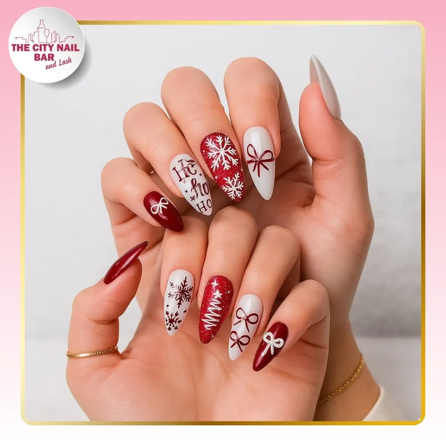Nail art finished at The City Nail Bar and Lash