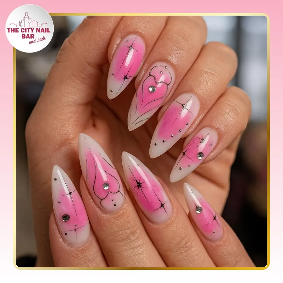Nail art finished at The City Nail Bar and Lash