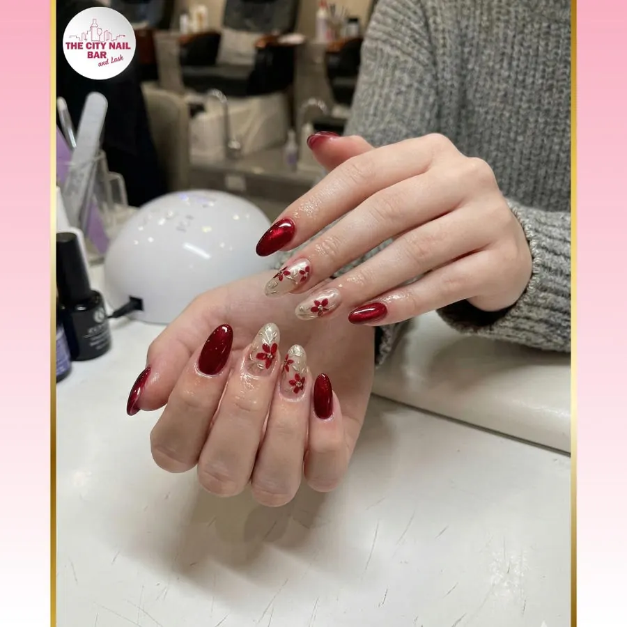 Nail art finished at The City Nail Bar and Lash