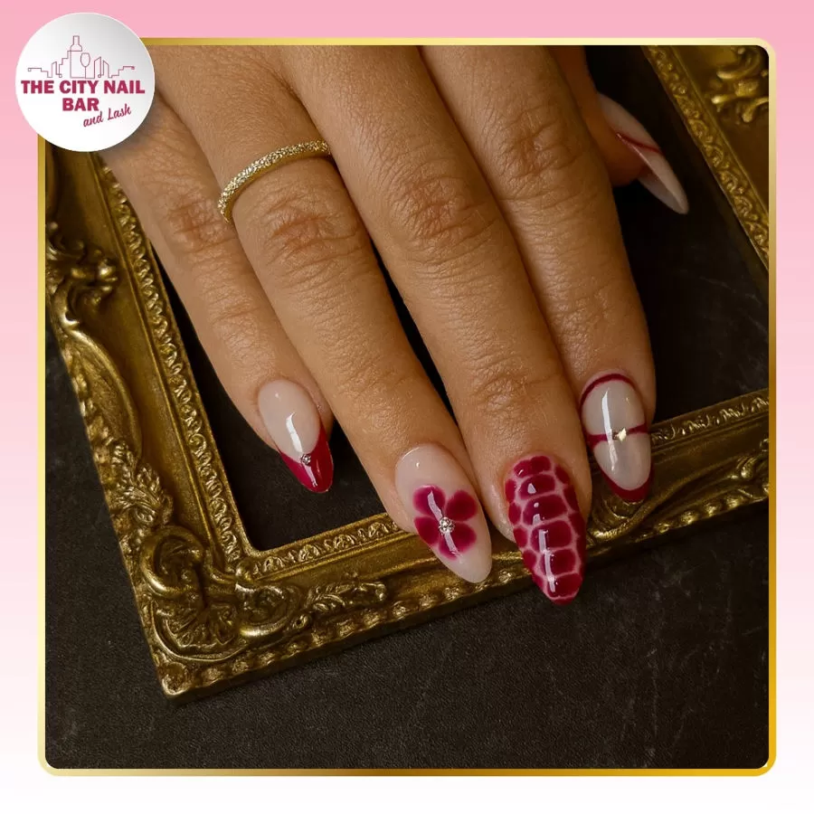Nail art finished at The City Nail Bar and Lash